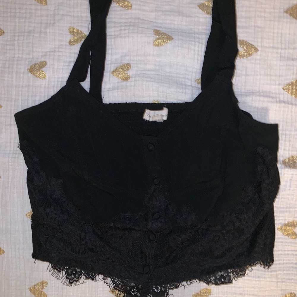 Crop top with lace detailing
